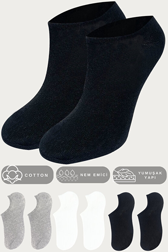 Kadın - Çorap Yeni Sezon (6 ÇİFT) Pamuklu Yazlık Terletmez Görünmez Çorap