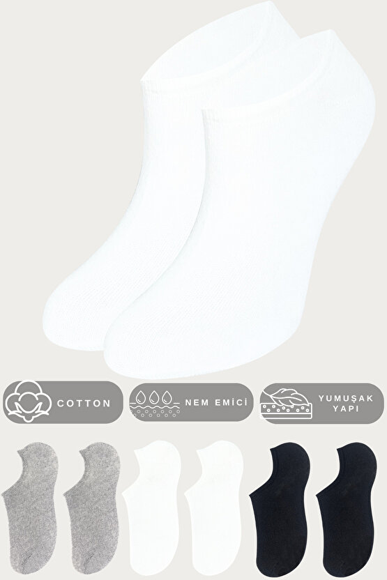 Kadın - Çorap Yeni Sezon (6 ÇİFT) Pamuklu Yazlık Terletmez Görünmez Çorap