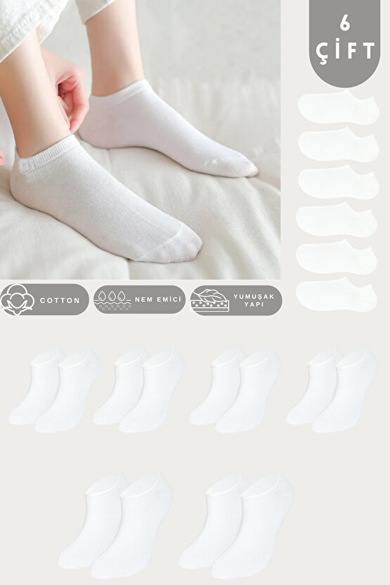 Kadın - Çorap Yeni Sezon (6 ÇİFT) Pamuklu Yazlık Terletmez Görünmez Çorap