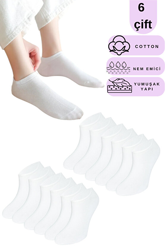 Kadın - Çorap Yeni Sezon (6 ÇİFT) Pamuklu Yazlık Terletmez Görünmez Çorap