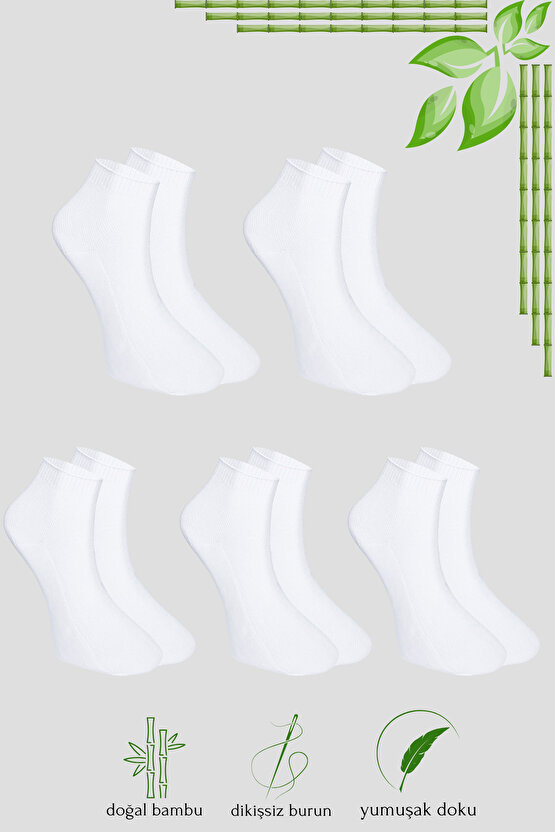 Erkek Patik Lacose Kabartma Desenli (5 ADET) Bambu Dikişsiz Parfümlü Kısa Çorap
