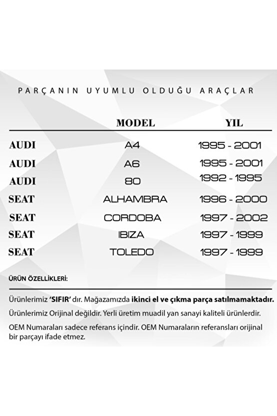 Vw Passat, Audi A4, Seat Ibiza Için Motor Muhafaza Kapak Tapası
