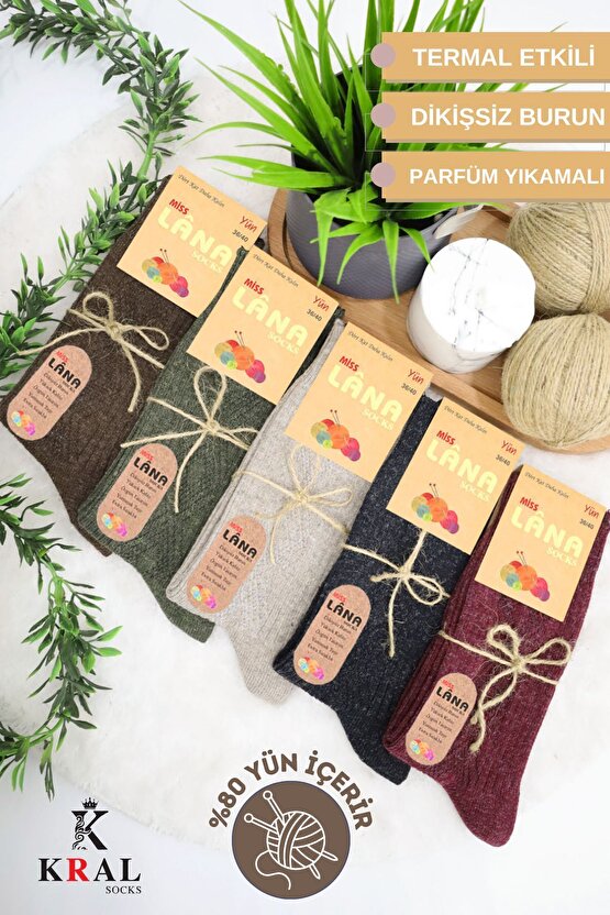 Kışlık Yün Çorap Lambswool (KUZU YÜNLÜ) Kadınlar Için Dikişsiz Termal