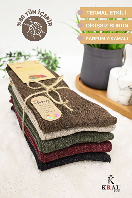 Kışlık Yün Çorap Lambswool (KUZU YÜNLÜ) Kadınlar Için Dikişsiz Termal