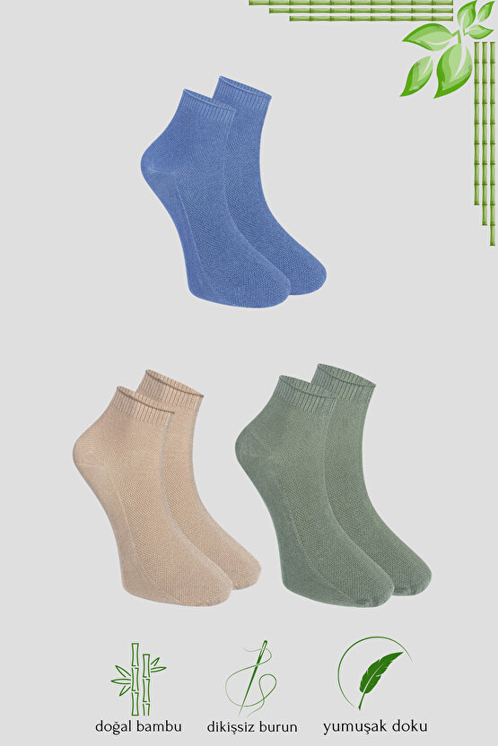 Erkek Çorap 6 Çift Her Mevsim (DİKİŞSİZ BAMBU) Kısa Patik Çorap