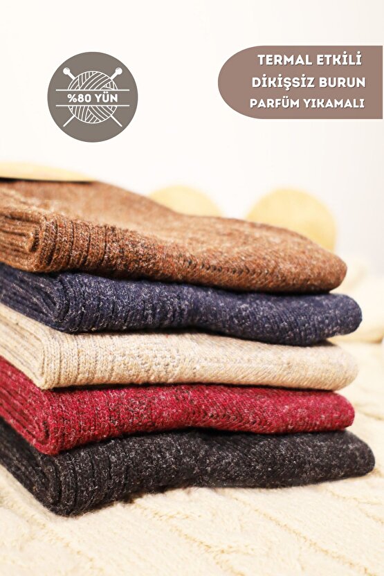 Kışlık Yün Çorap Lambswool (KUZU YÜNLÜ) Kadınlar Için Dikişsiz Termal