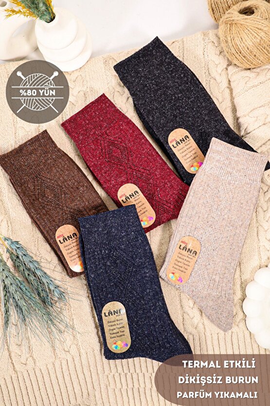 Kışlık Yün Çorap Lambswool (KUZU YÜNLÜ) Kadınlar Için Dikişsiz Termal