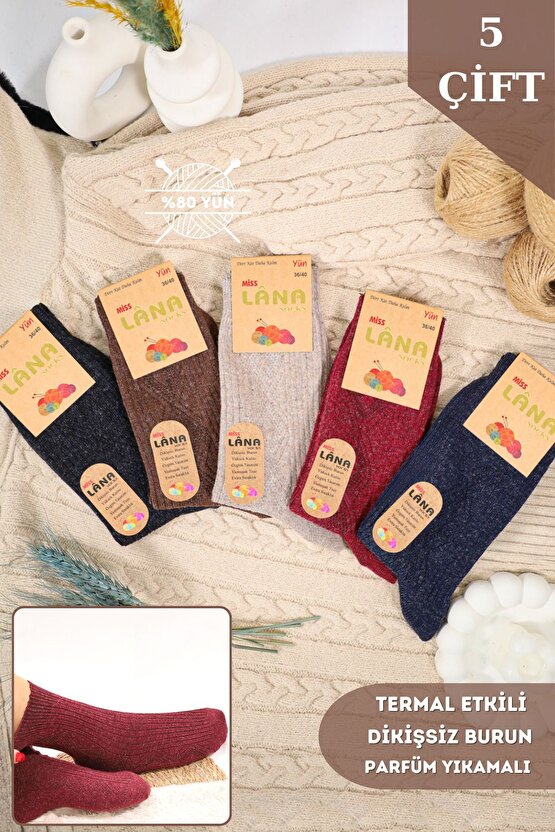 Kışlık Yün Çorap Lambswool (KUZU YÜNLÜ) Kadınlar Için Dikişsiz Termal