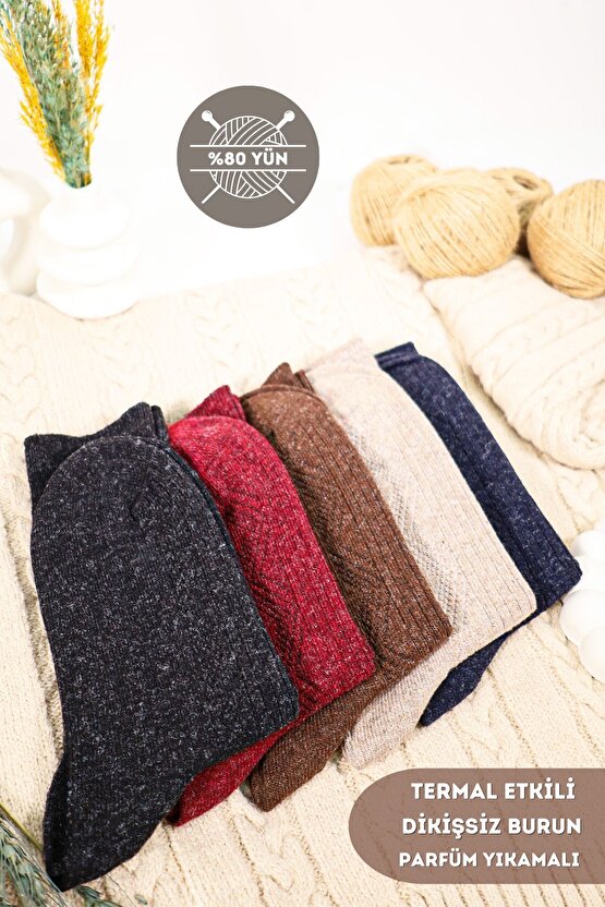 Kışlık Yün Çorap Lambswool (KUZU YÜNLÜ) Kadınlar Için Dikişsiz Termal