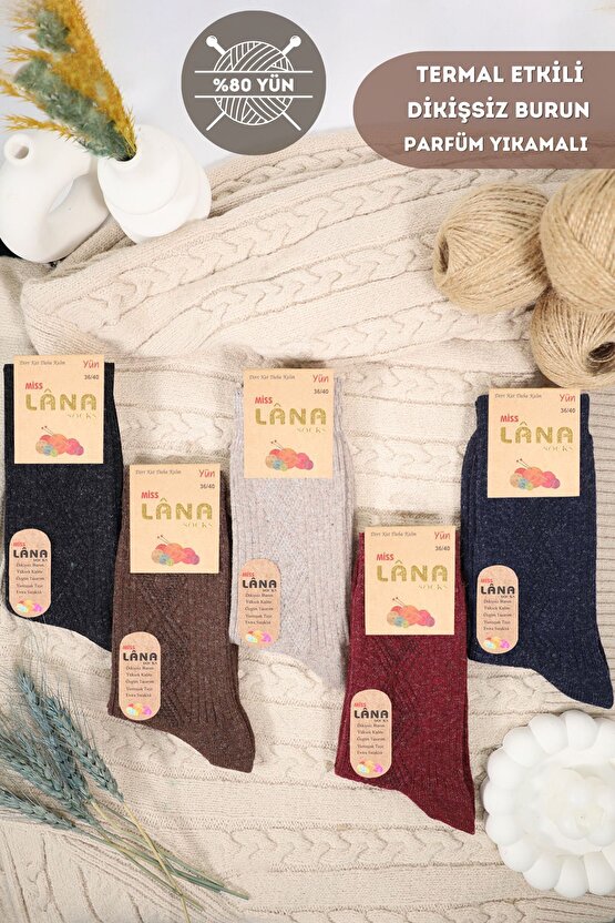 Kışlık Yün Çorap Lambswool (KUZU YÜNLÜ) Kadınlar Için Dikişsiz Termal