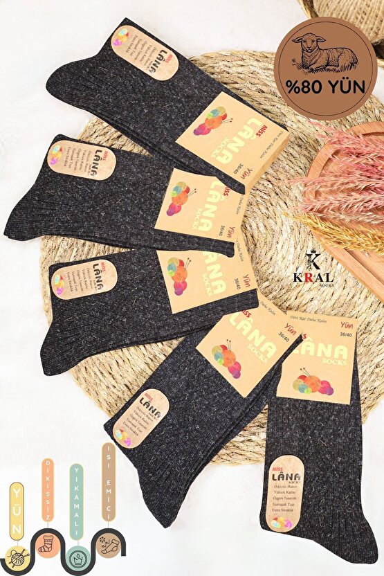 Kışlık Yün Çorap Lambswool (KUZU YÜNLÜ) Kadınlar Için Dikişsiz Termal