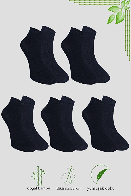 Erkek Patik Lacose Kabartma Desenli (5 ADET) Bambu Dikişsiz Parfümlü Kısa Çorap