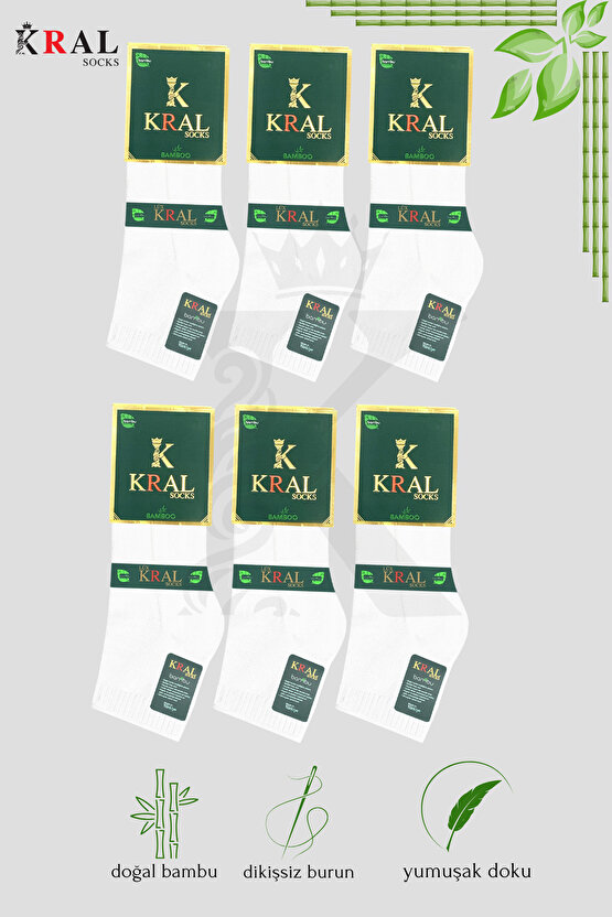 Erkek Çorap 6 Çift Her Mevsim (DİKİŞSİZ BAMBU) Kısa Patik Çorap