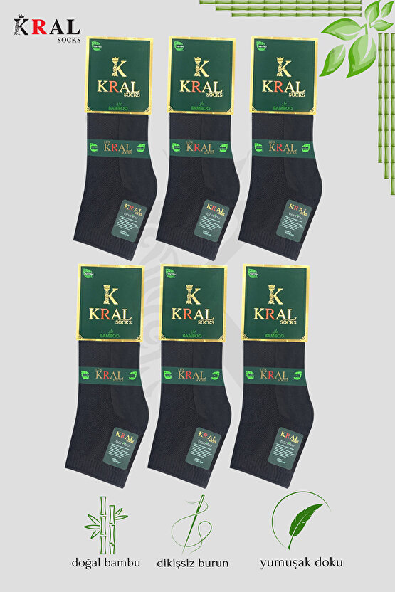 Erkek Çorap 6 Çift Her Mevsim (DİKİŞSİZ BAMBU) Kısa Patik Çorap