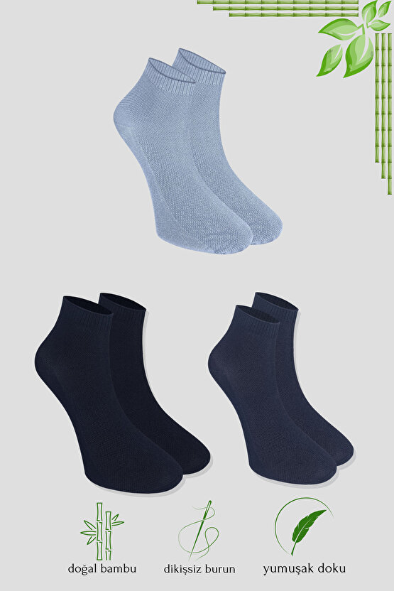 Erkek Çorap 6 Çift Her Mevsim (DİKİŞSİZ BAMBU) Kısa Patik Çorap