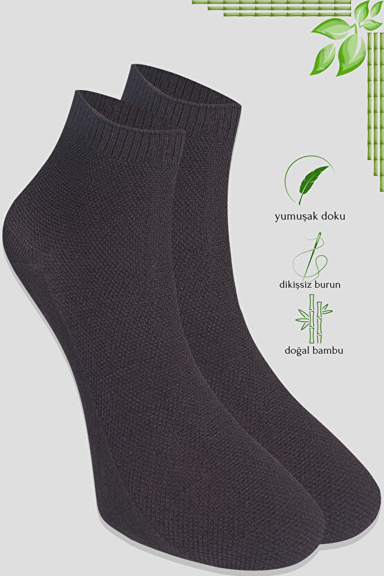 Erkek Patik Lacose Kabartma Desenli (5 ADET) Bambu Dikişsiz Parfümlü Kısa Çorap