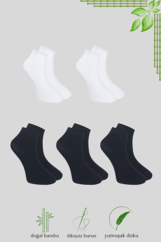 Erkek Patik Lacose Kabartma Desenli (5 ADET) Bambu Dikişsiz Parfümlü Kısa Çorap