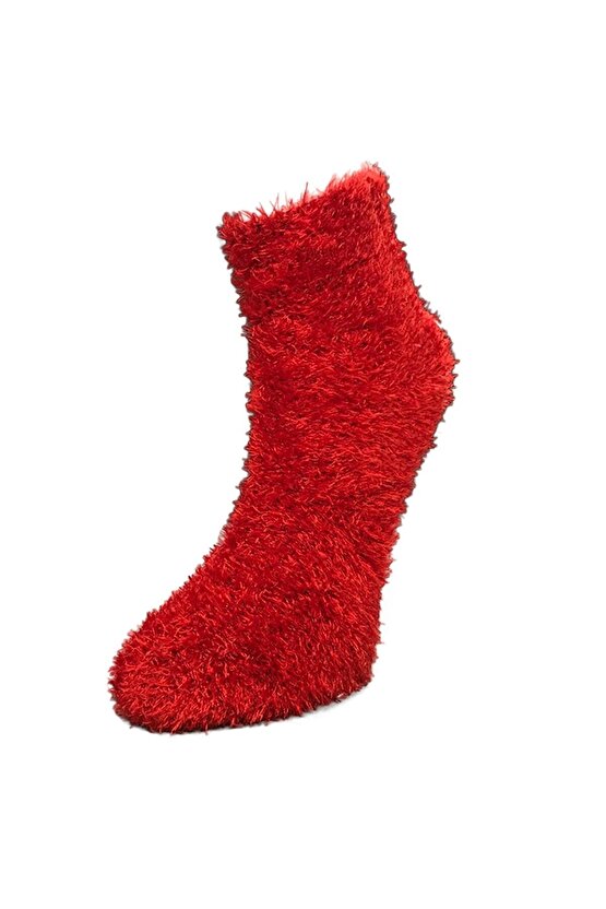 Kadın Dikişsiz Çorap Pofuduk (simli - Kirpi Tüylü) Yumuşak Kışlık Ev Uyku Çorabı