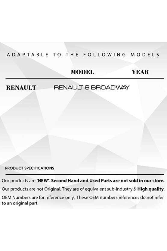Renault 9 Broadway için Kilometre Sıfırlama Çubuğu 2 Adet