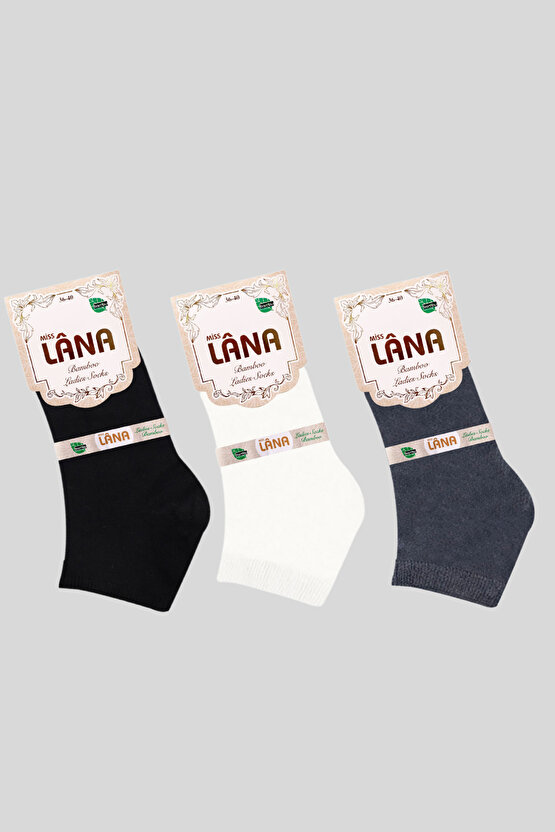 Kadın Bambu Patik Çorap (3 ADET) Görünmez Dikişsiz Parfümlü Kısa Yazlık Kadın Çorabı