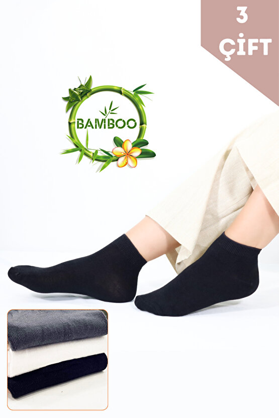 Kadın Bambu Patik Çorap (3 ADET) Görünmez Dikişsiz Parfümlü Kısa Yazlık Kadın Çorabı
