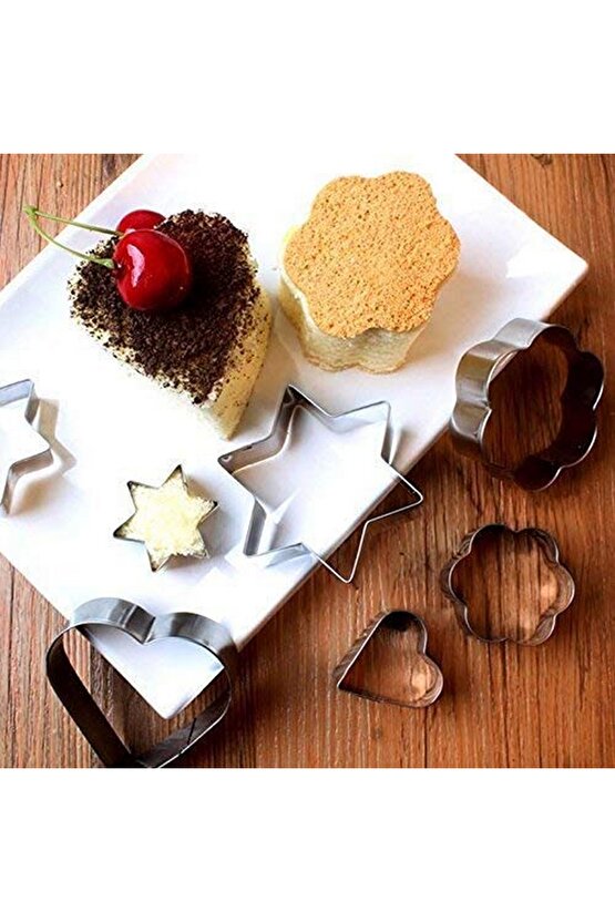 Narkalıp Yuvarlak Ve Papatya Şeklinde Kurabiye Kalıbı 6 Lı Set