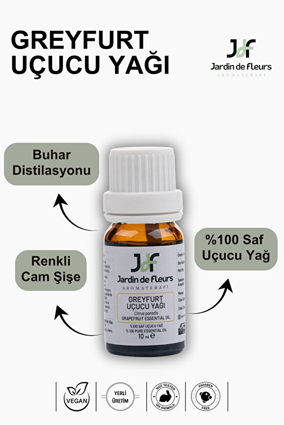 Greyfurt (Grapefruit) Uçucu Yağı 10 ml - %Saf Aromaterapi Yağı