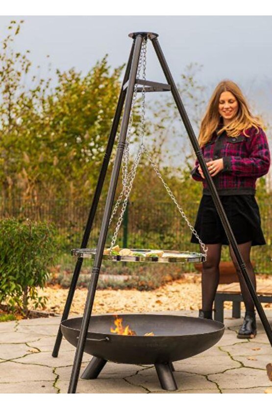 İsveç Mangalı Askılı Kamp Mangalı Swing Grill Bunbury