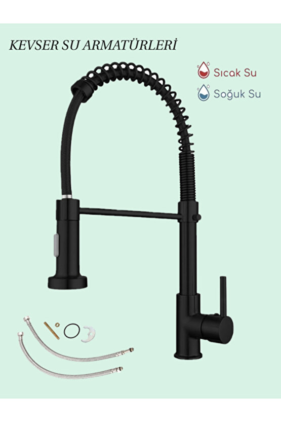 Lüx Spiralli Siyah Mutfak Bataryası