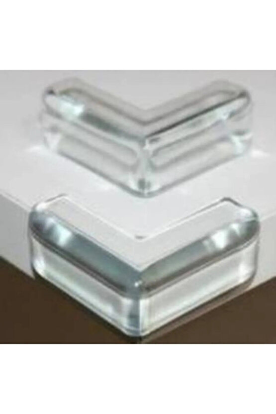 4lü Silikon V Tipi Şeffaf Köşe Koruyucu