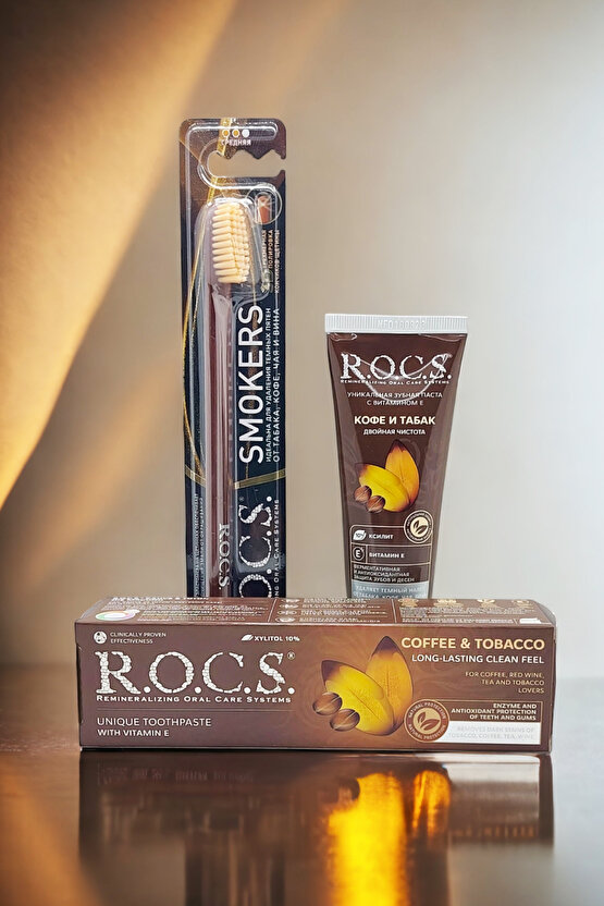 Kahve Lekelerine Karşı Diş Macunu 74g Leke Silici Diş Fırçası Seti