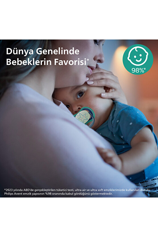 SCF37613 Ultra Air Night Karanlıkta Parlar Gece Emziği 6-18 Ay Erkek