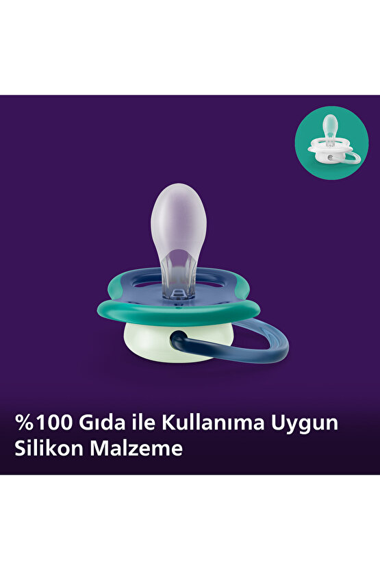 SCF37613 Ultra Air Night Karanlıkta Parlar Gece Emziği 6-18 Ay Erkek