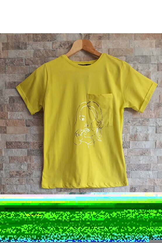 Süper kalite Hardal Sarısı T-Shirt