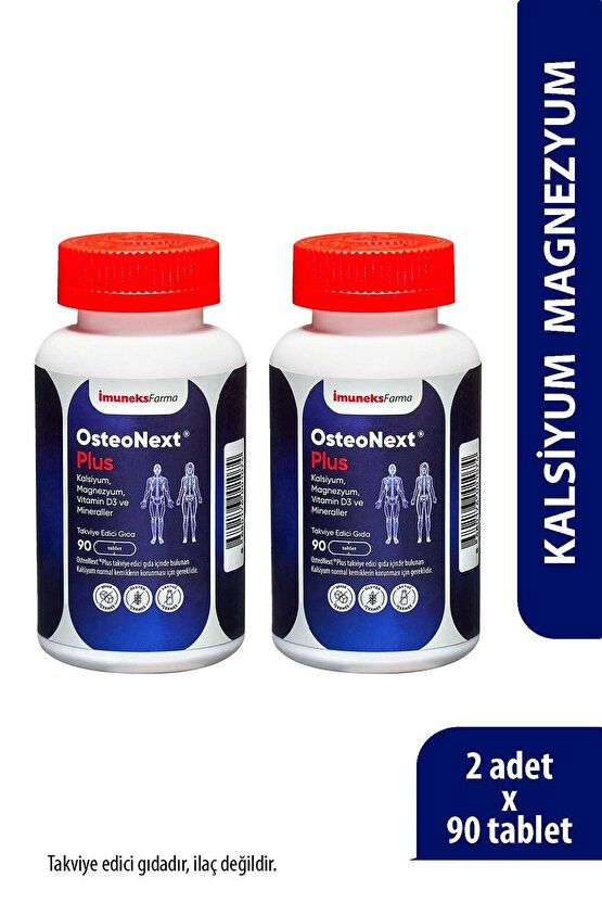 İmuneks Farma Osteonext®Plus Vitamin ve Mineraller içeren Takviye Edici Gıda 90 Tablet x 2 Adet