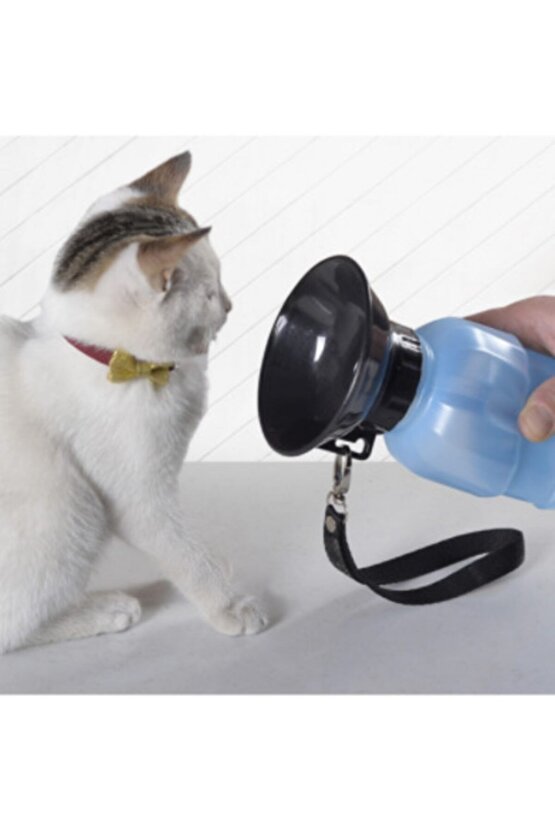 Kedi Köpek Taşıma Çantası Mama Kabı Ve Suluk Mavi Takım
