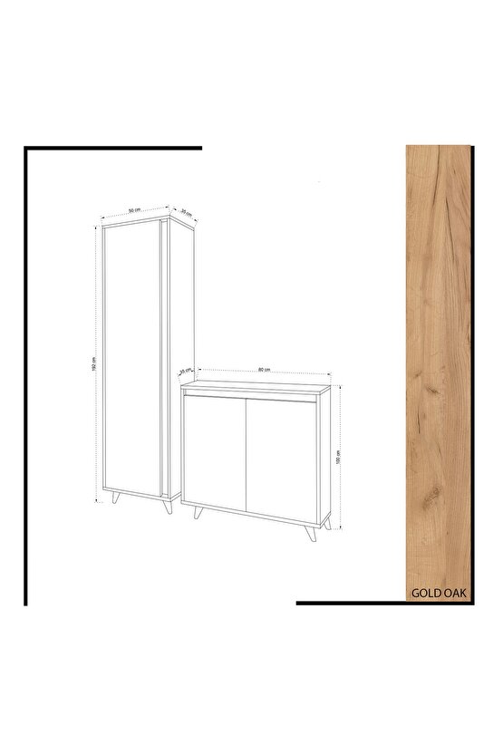 Şimal Aynalı Vestiyer Meşeantrasit