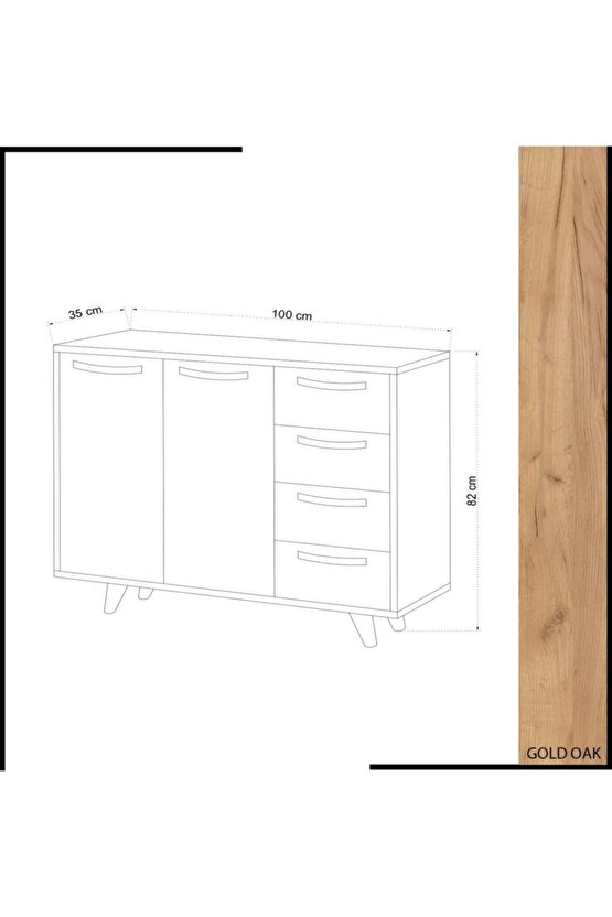 Waga Çok Amaçlı Dolap Safir Meşe-beyaz