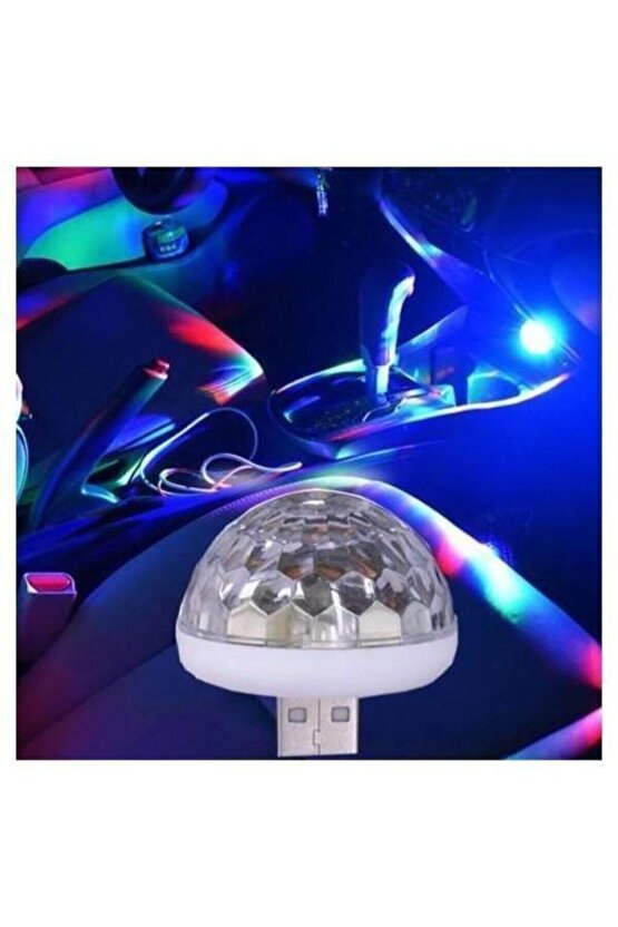 Araç Içi Sese Duyarlı Mini Disko Topu Led Usbli -telefon Uyumlu