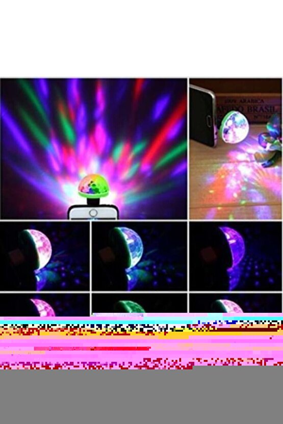 Araç Içi Sese Duyarlı Mini Disko Topu Led Usbli -telefon Uyumlu