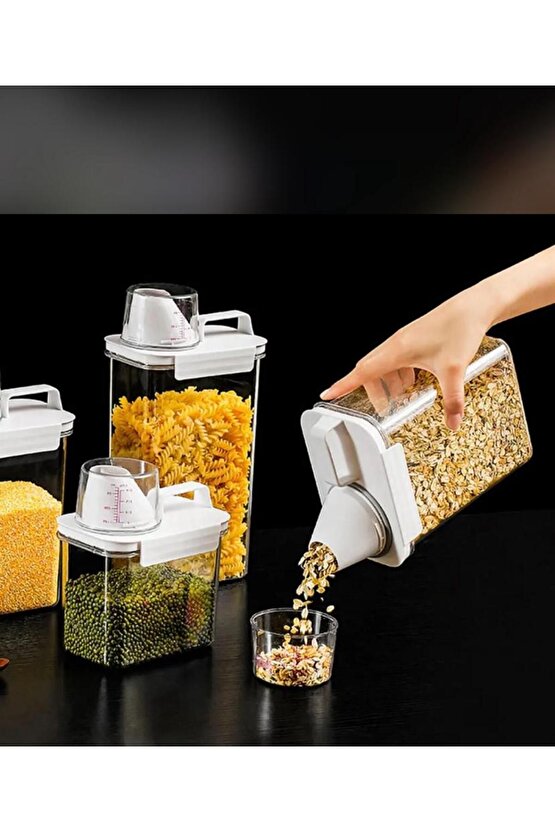 Çok fonksiyonlu gıda organizeri Hava almaz, sızdırmaz , ölçekli  4 boy