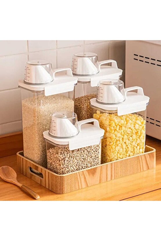 Çok fonksiyonlu gıda organizeri Hava almaz, sızdırmaz , ölçekli  4 boy