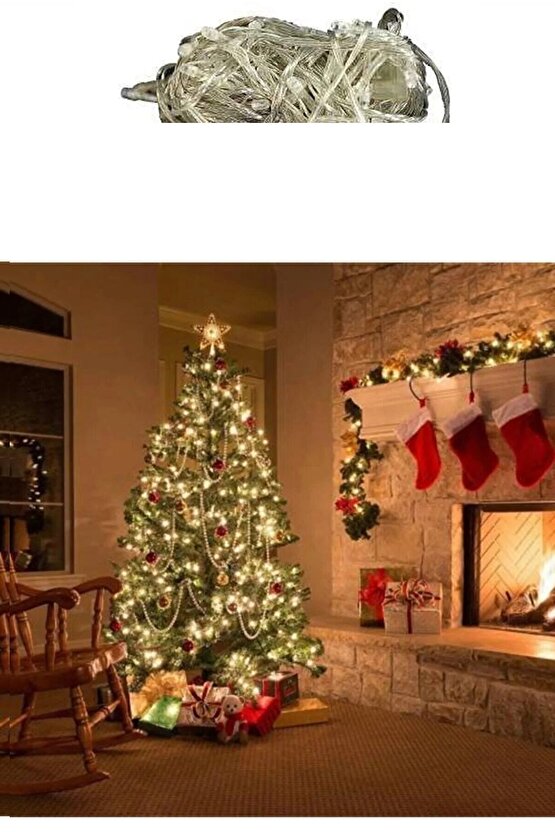 Led Fişli Gün ışığı 10 Metre 100 Lü Led Lamba Yılbaşı Çam Ağacı Süsü gün ışığı Işıklı Pirinç