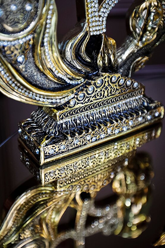 İkili Biblo Gül Lale Allah Muhammed Dini Islami Biblo Aksesuar Hediyelik Dekoratif Obje Süs