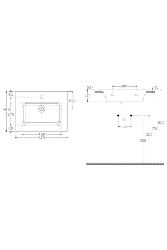 Isvea Sistemat Flat Lavabo 61 Cm