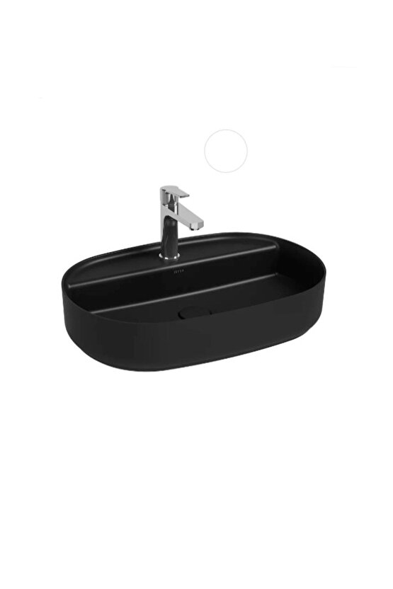 Infinity Batarya Delikli Tezgah Üstü Lavabo 60 Cm Mat Siyah 10nf65060