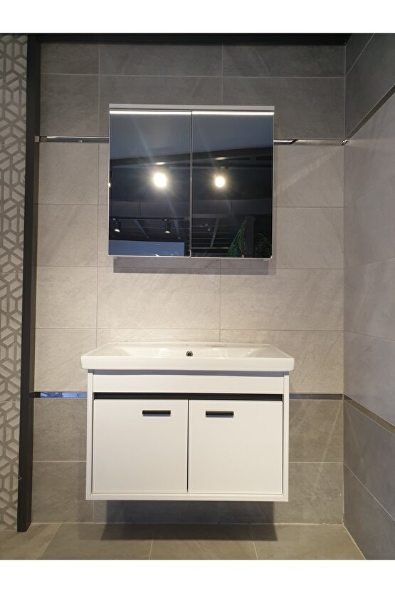 Maria 80 Cm Beyaz Banyo Dolap Takımı