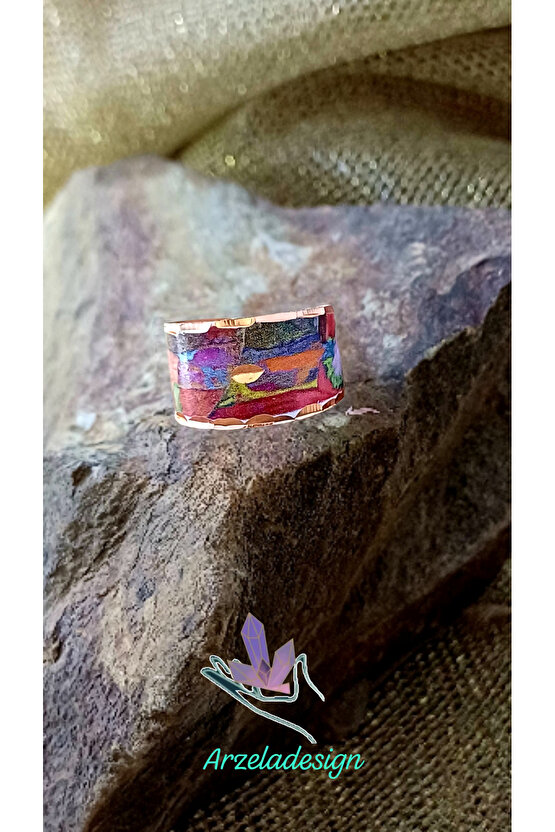 Bakir Yüzük Desenli Genislik 12mm Kalınlık 1mm