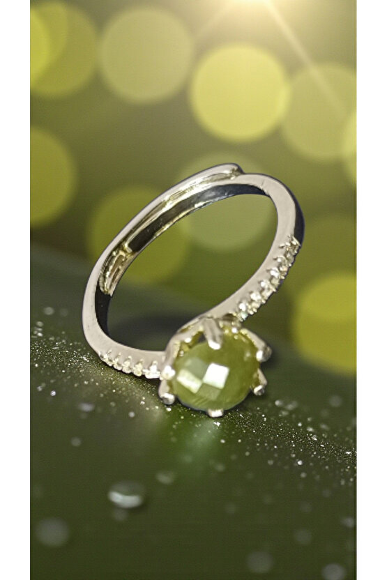 Doğal Taşlı Çelik Yüzük Ayarlanabilir Ebat