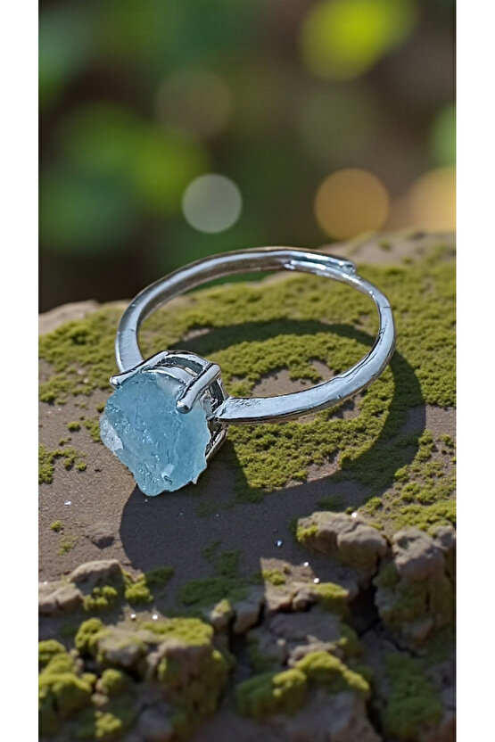 Doğal Taşlı Çelik Yüzük Ayarlanabilir Ebat